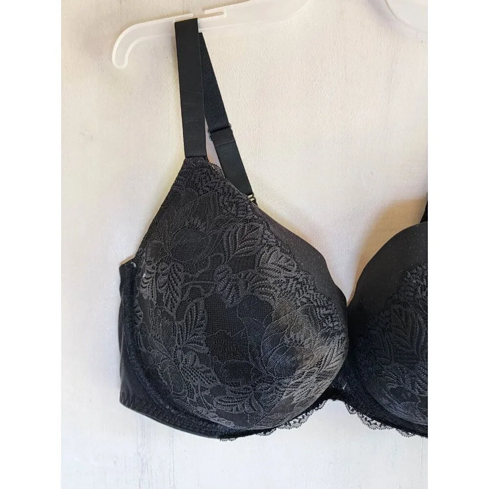 New Auden Women's Black Underwire Lightly Line Bra Adjustable Straps Size 44DD - Picture 3 of 6